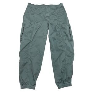 GAP Downtown Zipper Jogger Pants Women's XL Tall Olive Green Cargo Utility